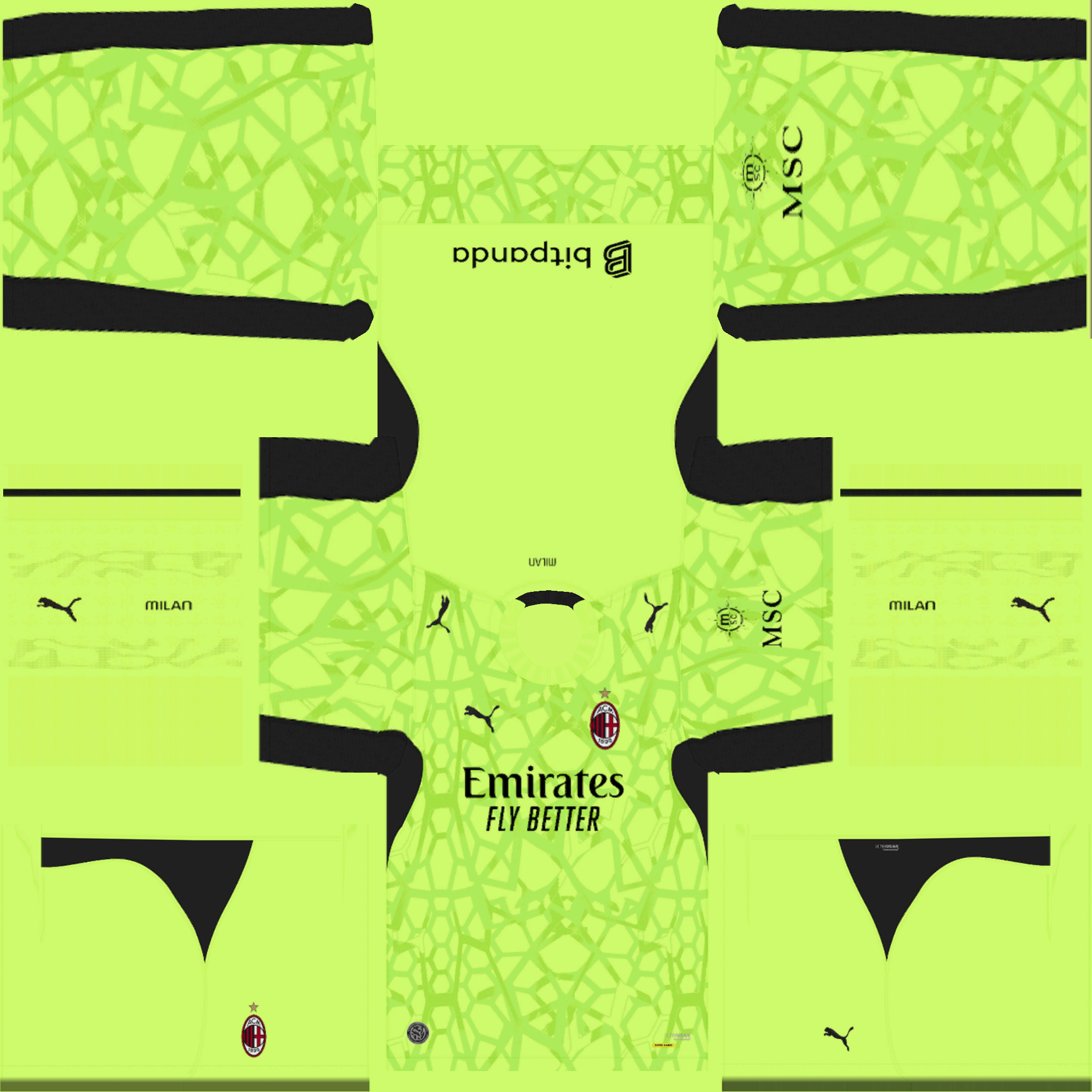 Equipación Tercera Portero del Milan