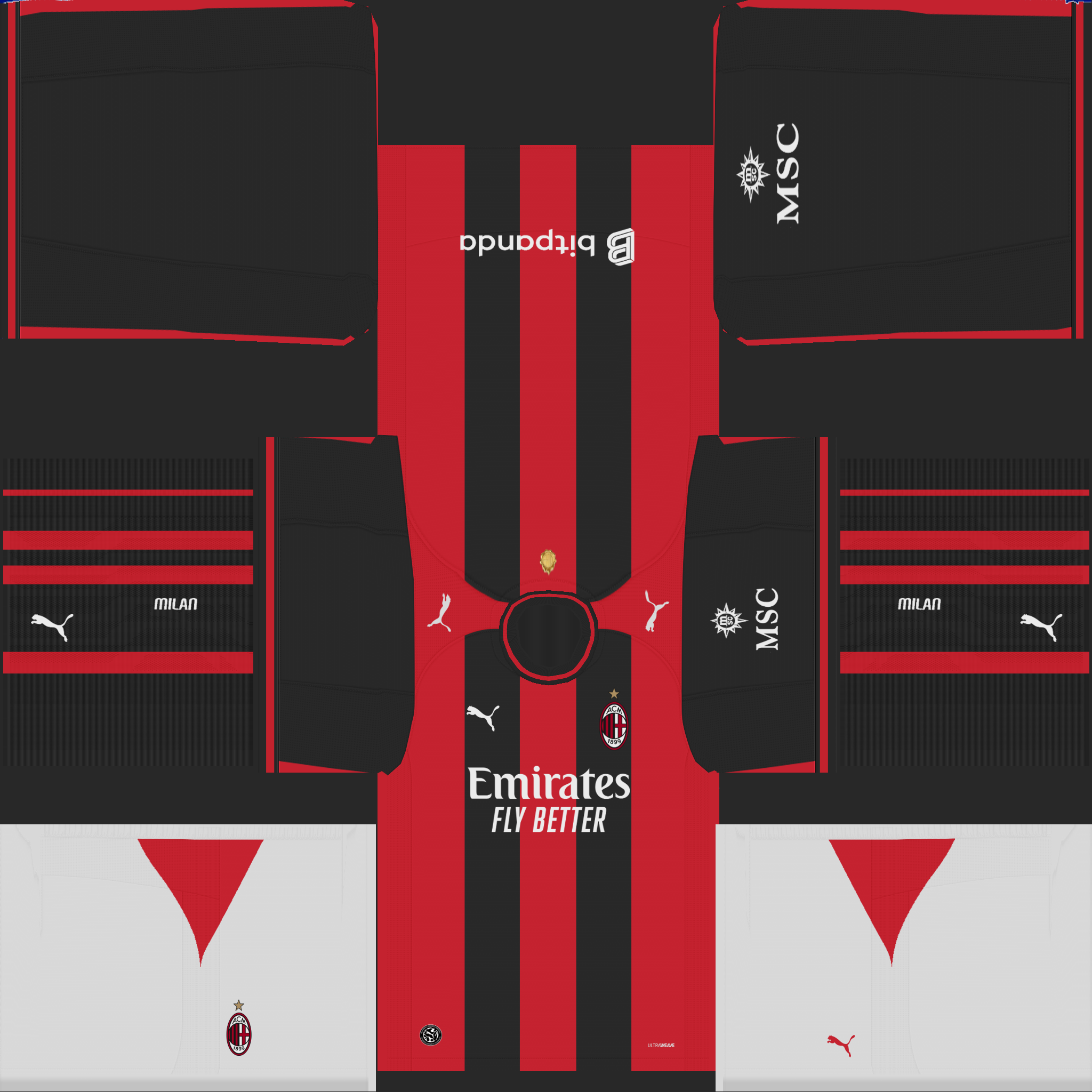 Equipación Local 3D del Milan