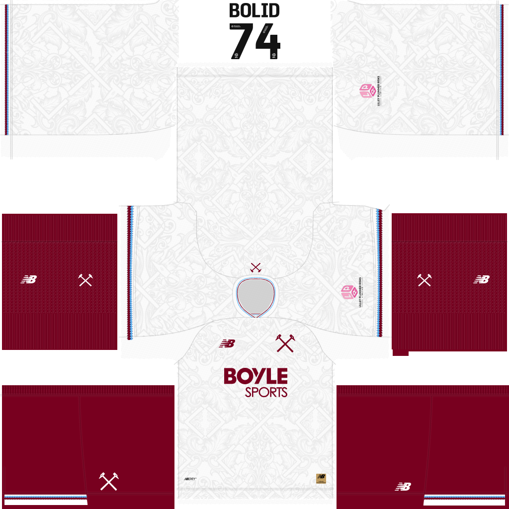 Uniforme Reserva 3D do West Ham