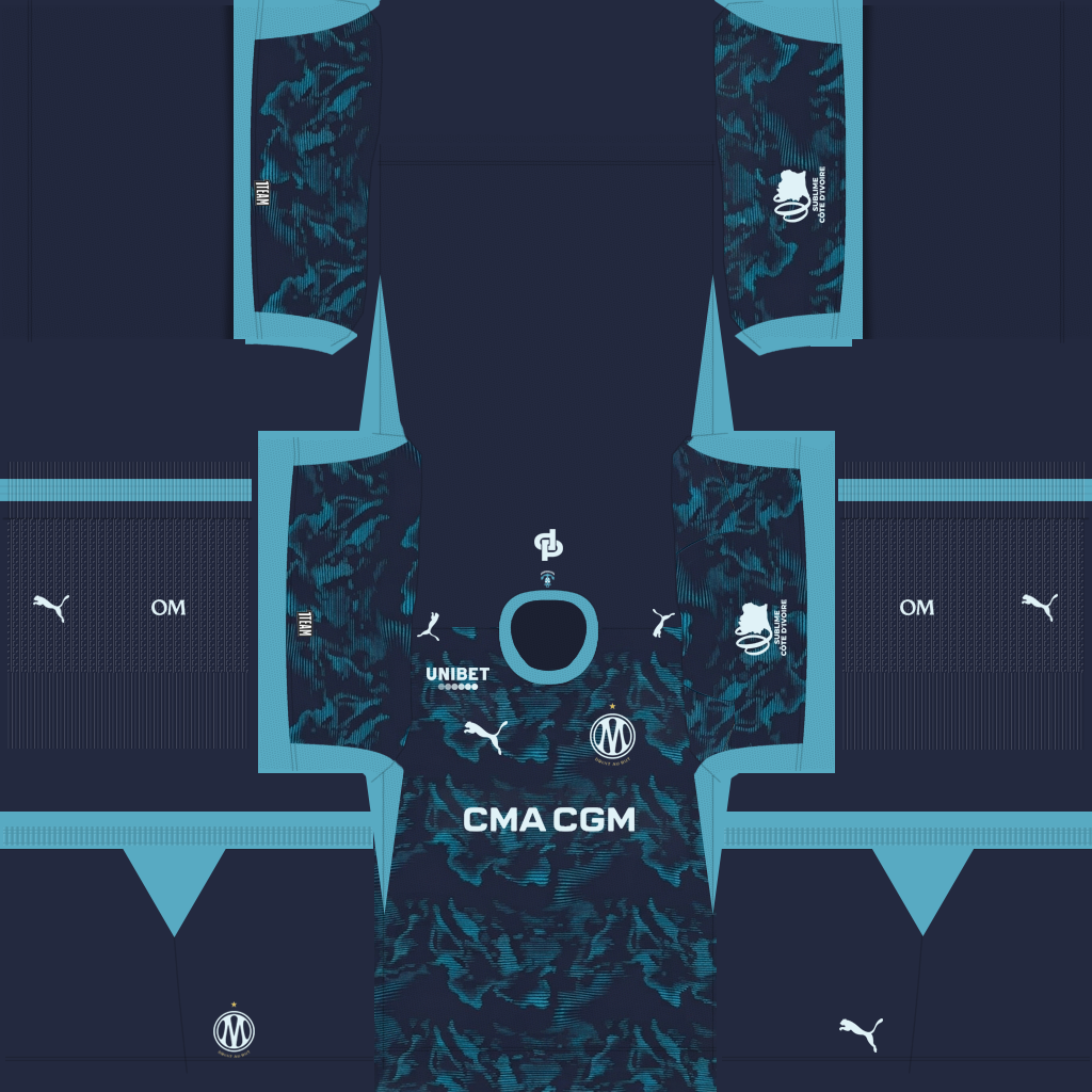 Uniforme Reserva 3D do Marseille