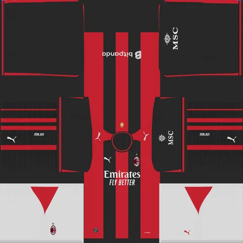 Equipación Local 3D del Milan