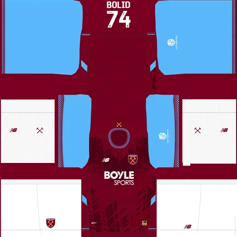 Uniforme Principal 3D do West Ham
